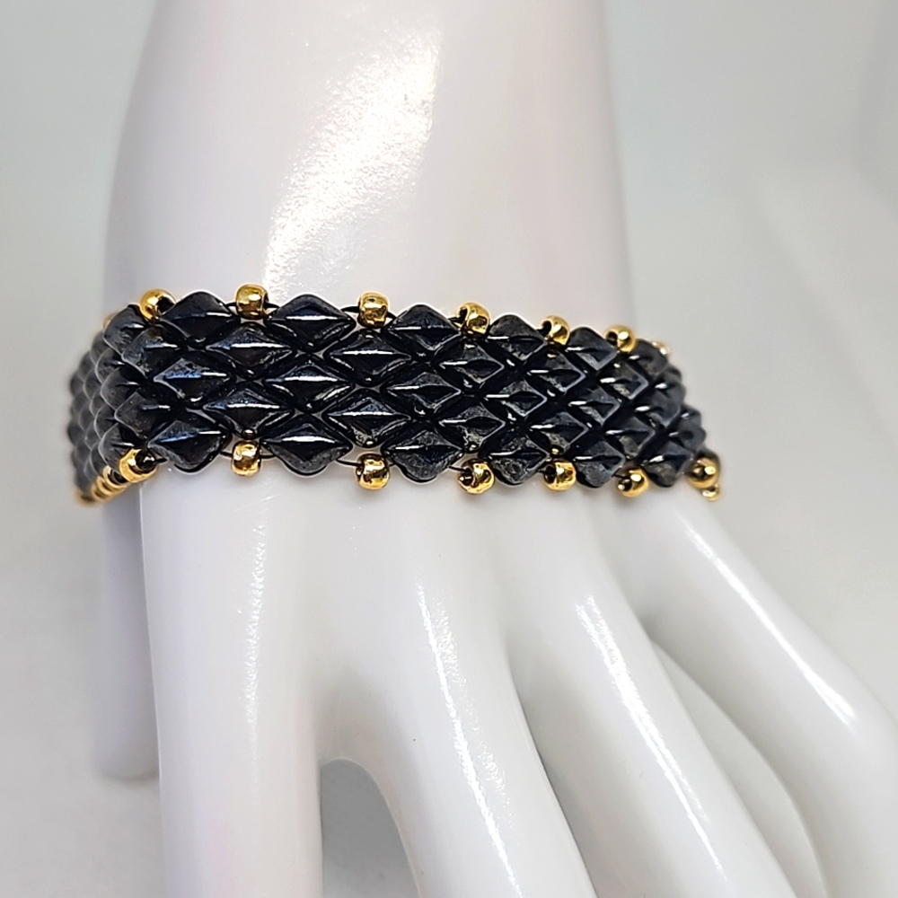 CZECH Glass One of a kind Beaded Bracelet